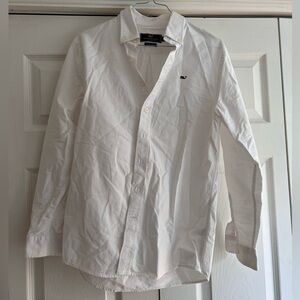 Vineyard Vines Kid’s Oxford Solid Whale Shirt - White